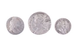 Three silver coins.