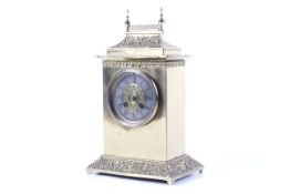 A French neoclassical brass cased 8 day striking mantel clock.