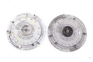 Two RAF air ministry dead reckoning computor instruments.