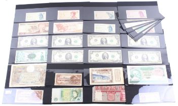 A collection of 20th century world bank notes.