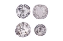 Four lower grade hammered silver coins.