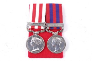 Two Indian mutiny medals 1857 -1858.