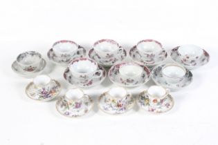 A group of 18th and 19th century English and Continental porcelain tea bowls, cups and saucers, etc.