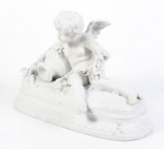 A 19th century Parian Ware figure of cupid.