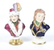 Two small Rudolf Kammer, Dresden busts of Napoleonic figures of Jean Lannes and Joachim Murat.