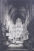 Albany E Howarth (1872-1936), etching, 'The Great Screen, Winchester Cathedral', 1915.