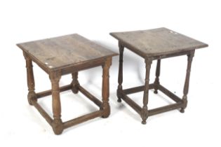 Two 18th century oak occasional tables.