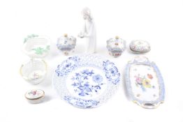 A collection of assorted 19th century and later porcelain.