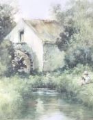 Christopher Haw (South African,1941) watercolour, the watermill, signed lower left, 48.5 x 38.