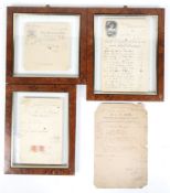 A collection of four 19th century bills of sale.