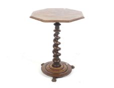 An early Victorian mahogany octagonal pedestal table.