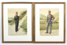 J W Van Oorschot (Dutch, 19th/20th century), pair of military watercolours.