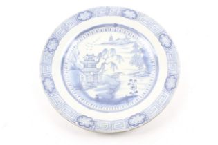 An 18th/19th century Chinese porcelain blue and white plate.