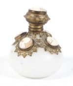 A 19th century cameo mounted satin glass scent bottle.