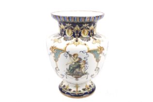 A 19th century Italian Cantagalli majolica style vase.