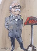 Peter Hawison, a contemporary watercolour of a performing singer. Signed and dated '79', 34cm x 25.