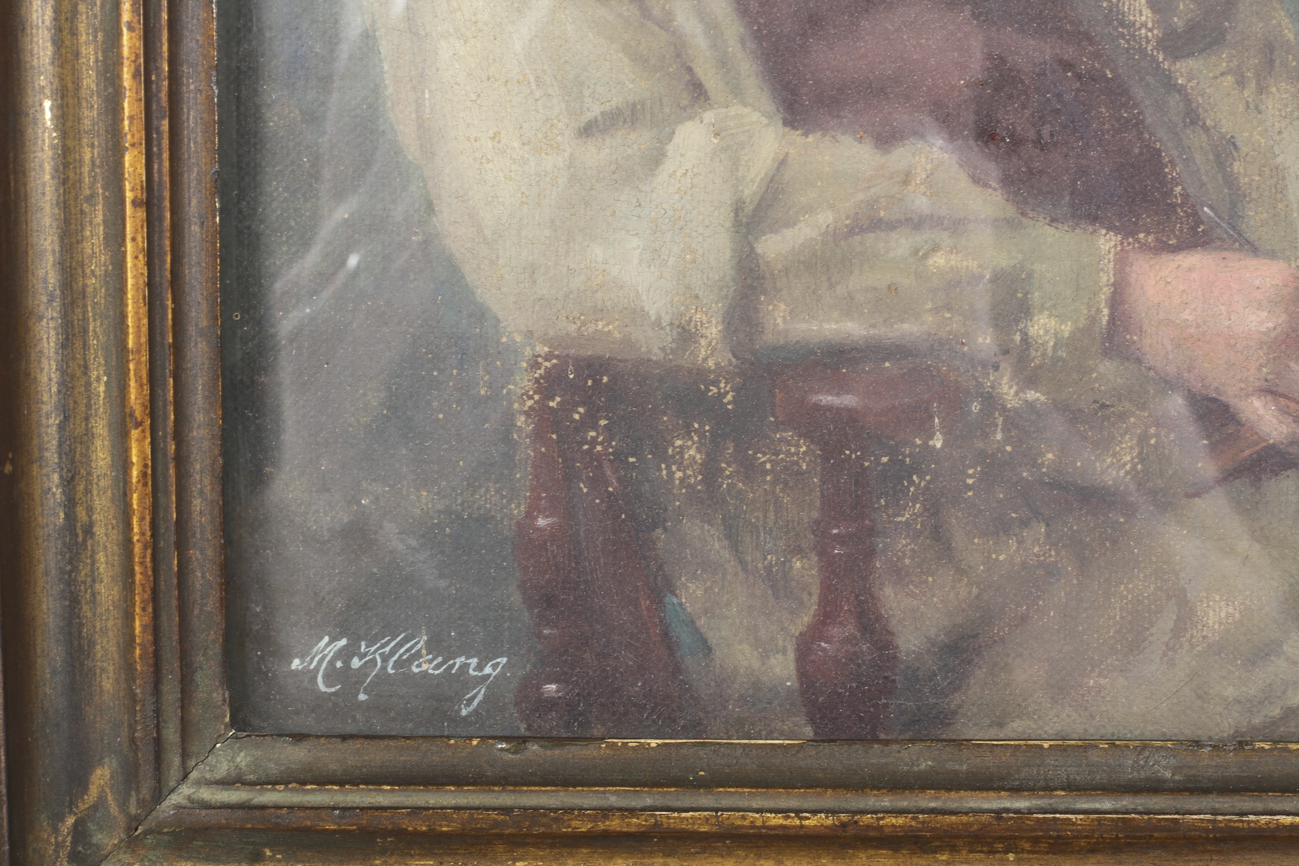 Mayer Klang (1880-1948) oil on canvas, portrait of a seated gentleman. - Image 3 of 3