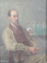 Mayer Klang (1880-1948) oil on canvas, portrait of a seated gentleman.