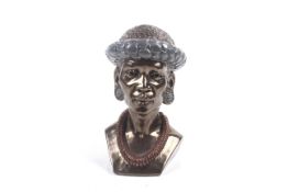 James Tandi, signed limited edition bronzed bust, 'Zulu'. No.