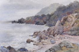 David Cox Junior, 1874, watercolour, a coastal view.