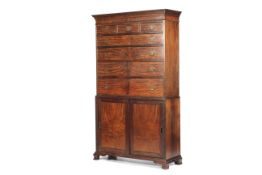 A Maple & Co mahogany chest on shoe cupboard.
