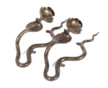 A pair of early 20th century Indian Benares wall sconces.