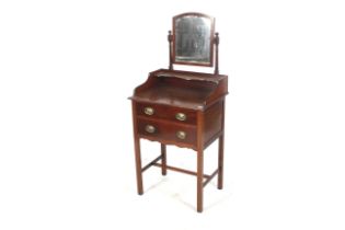 A circa 1900 mahogany two drawer ships dressing table, 139cm H, 61cm W,