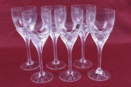 A boxed set of six vintage Rosenthal Studio-linie wine glasses. With moulded flower petal stems.