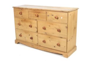 A contemporary pine bank of drawers. Consisting of three over four drawers.