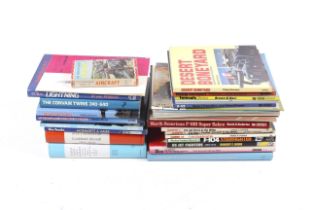 A collection of contemporary books regarding aviation.