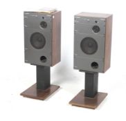 A pair of vintage Wharfedale Mach 3 hi-fi loudspeakers.