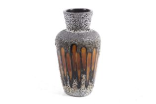 A mid-century West German 'fat lava' ceramic vase. Featuring textured finish, #523-18.