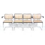 After MARCEL BREUER (Hungarian-German, 1902-1981), a set of four Cesca chairs.