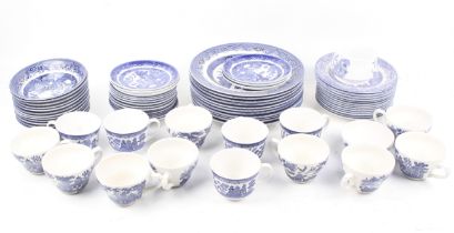 A large collection of assorted Willow pattern china mostly for twelve.