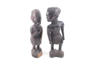 Two 20th century African tribal hardwood carved figures.