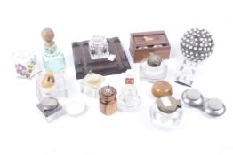 A collection of Victorian and later inkwells.