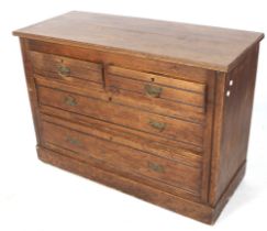 An Edwardian ash chest of drawers.