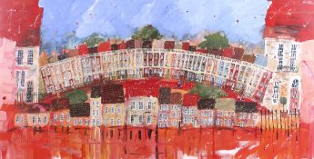 Painting of the Royal Crescent, Bath by a local artist.