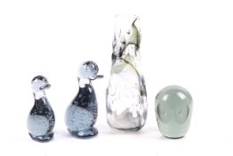 A collection of four assorted pieces of Whitefriars glass.
