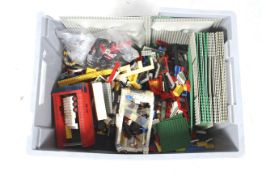 Large quantity of assorted vintage Lego Classic bricks, pieces and base boards.