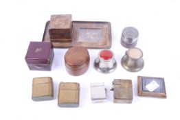 A collection of Victorian and later travelling inkwells.