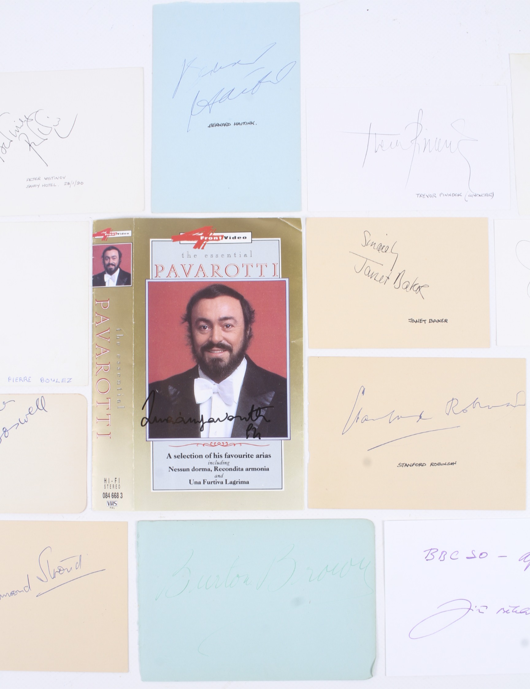 A collection of fourteen assorted autographs from the world of music and entertainment. - Image 2 of 4