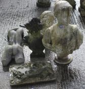 Five 19th century and later reconstituted stone garden ornaments.