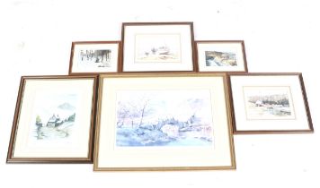 A collection of seven assorted contemporary prints.