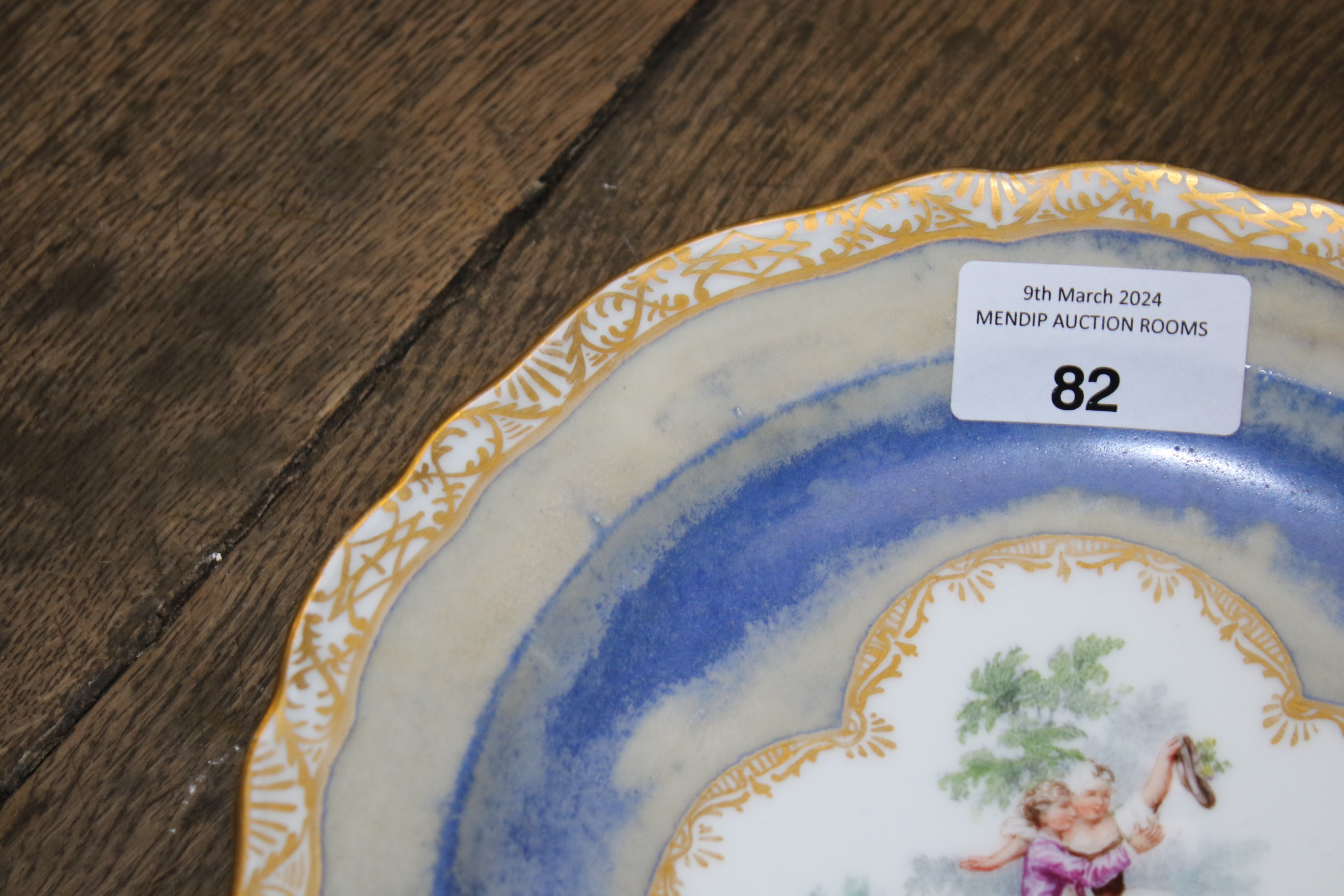 A 19th century Meissen plate. - Image 4 of 9