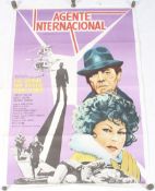 Original 1975 Argentinean 'Agente Internacional' (Permission to kill) movie film poster.