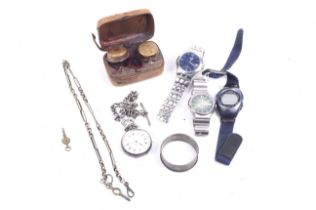 An assortment of 19th century and later watches and collectables.
