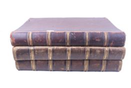 Three Victorian large leather bound scrapbooks.