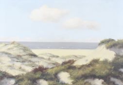 G Brouwer (20th century), oil on canvas, 'Through the Sand Dunes'.