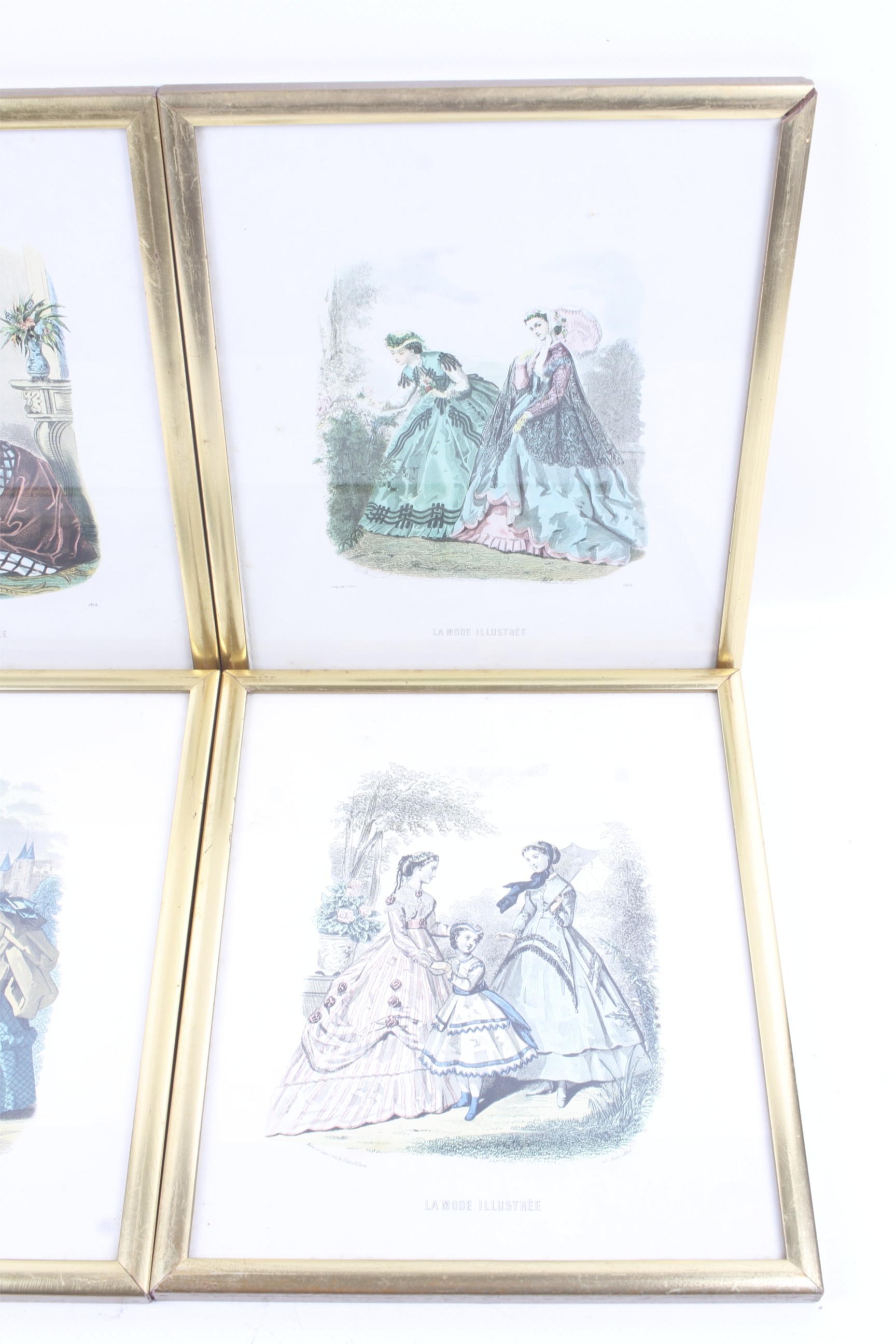 A set of four Victorian fashion prints, 'La Mode Illustree'. - Image 2 of 3